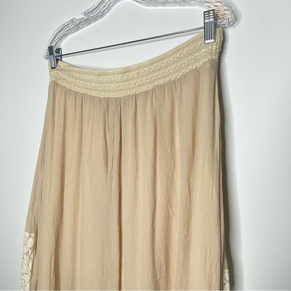 Anthropologie Ryu Bohemian Color Block Tiered Lace Maxi Skirt - Picture 7 of 11